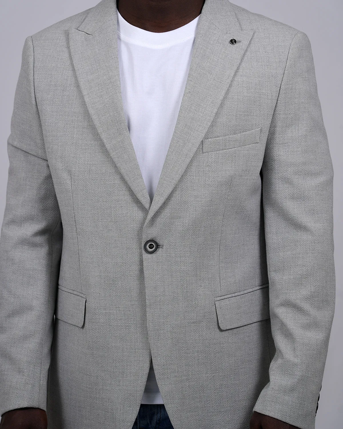 2H #26924 Light Gray One Button Blazer