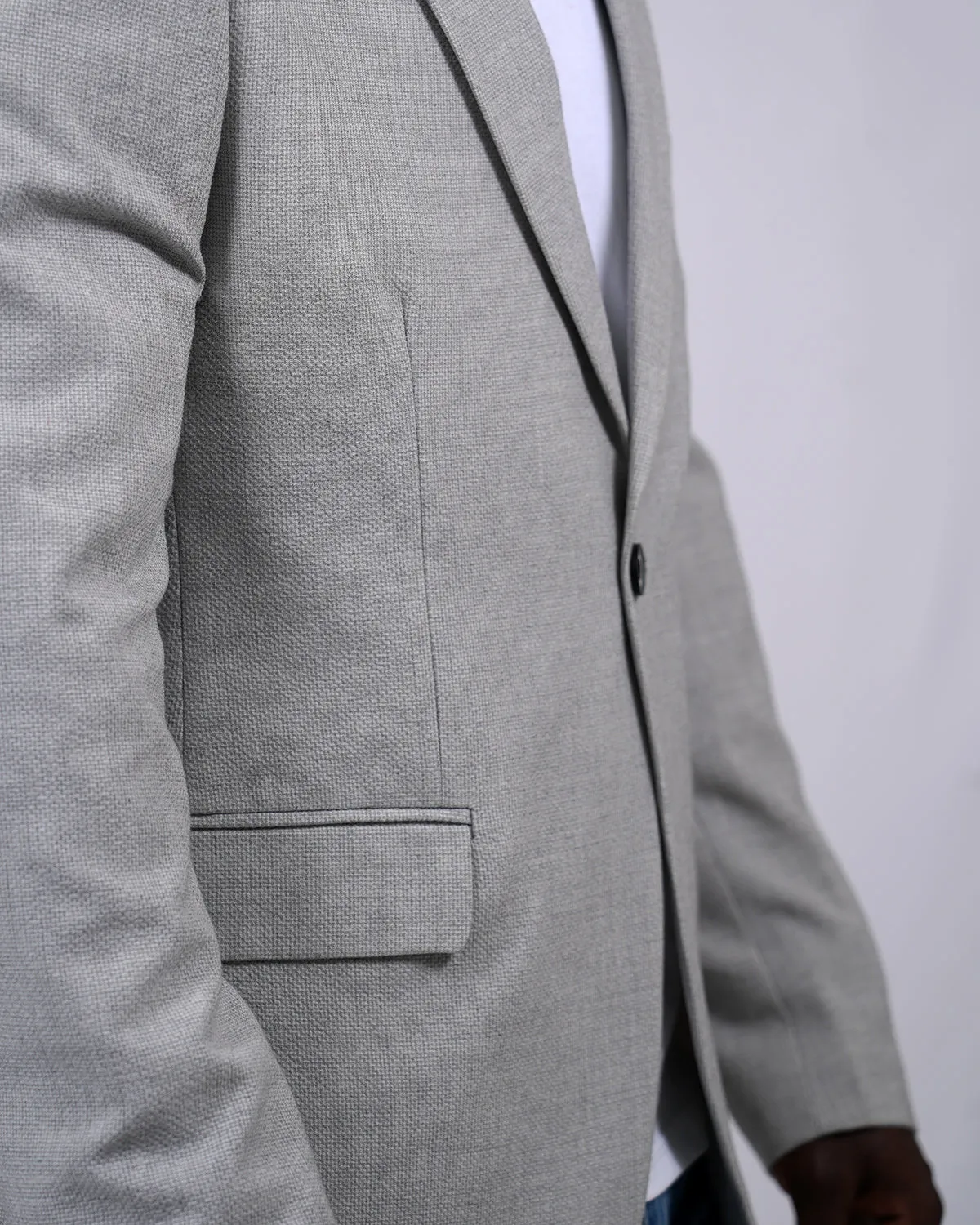 2H #26924 Light Gray One Button Blazer