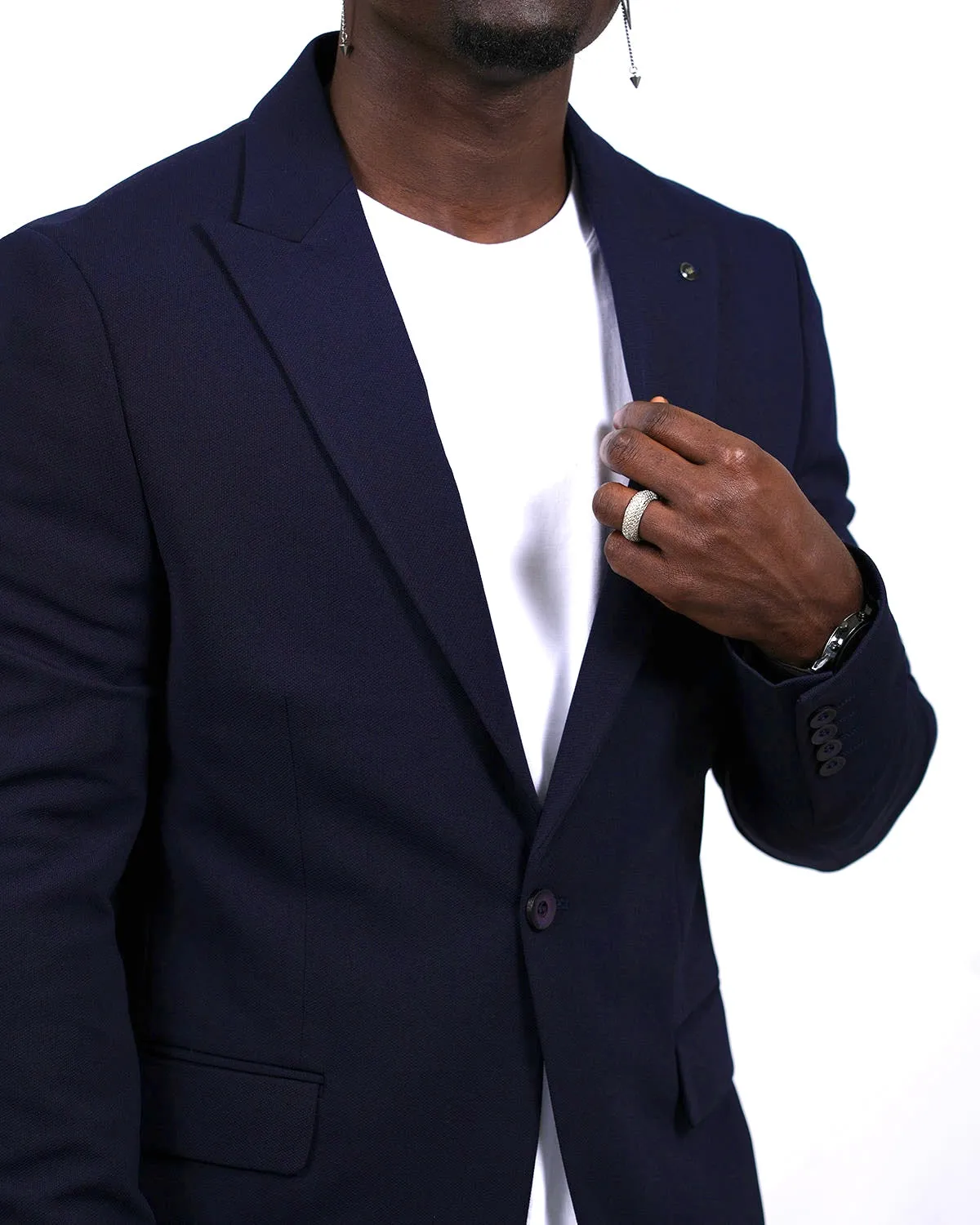 2H #26924 Navy One Button Blazer