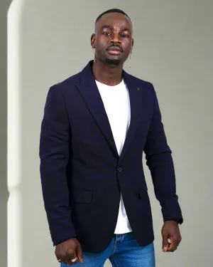 2H #26924 Navy One Button Blazer