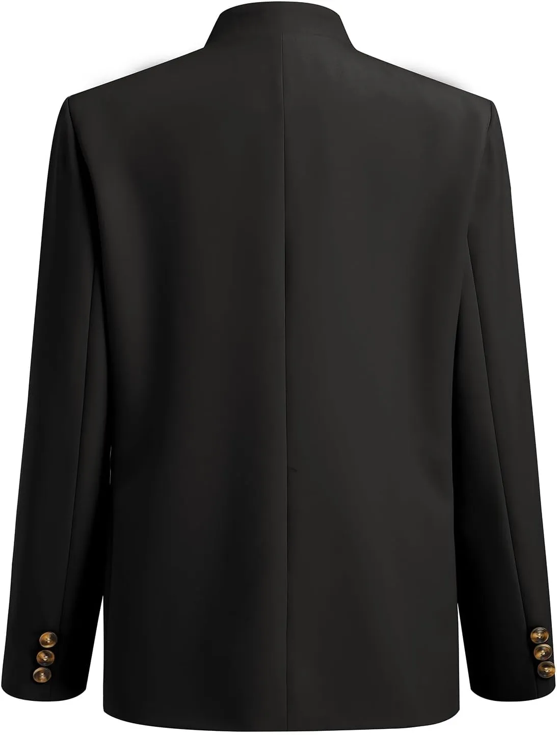 ABAFIP Women's Casual Blazer Suit Jacket Long Sleeve Stand Collar Button Down Work Office Coat Outwear