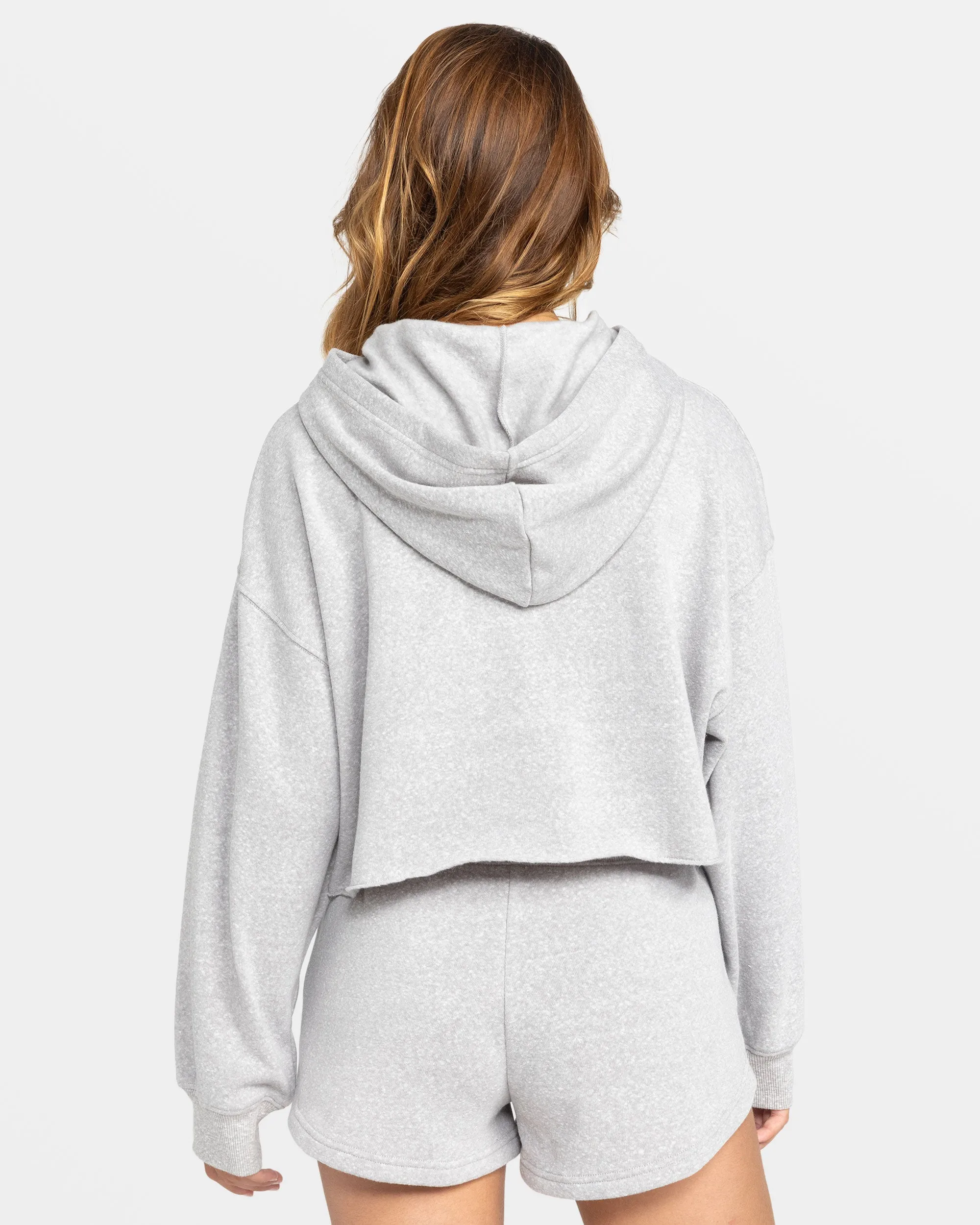 Afternoon Hike Crop Hoodie - Heritage Heather