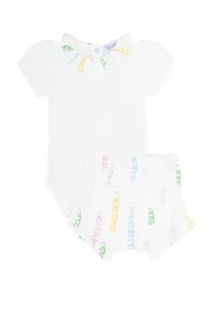 Baby Girl Spirals Print Pima Cotton Onesie Set