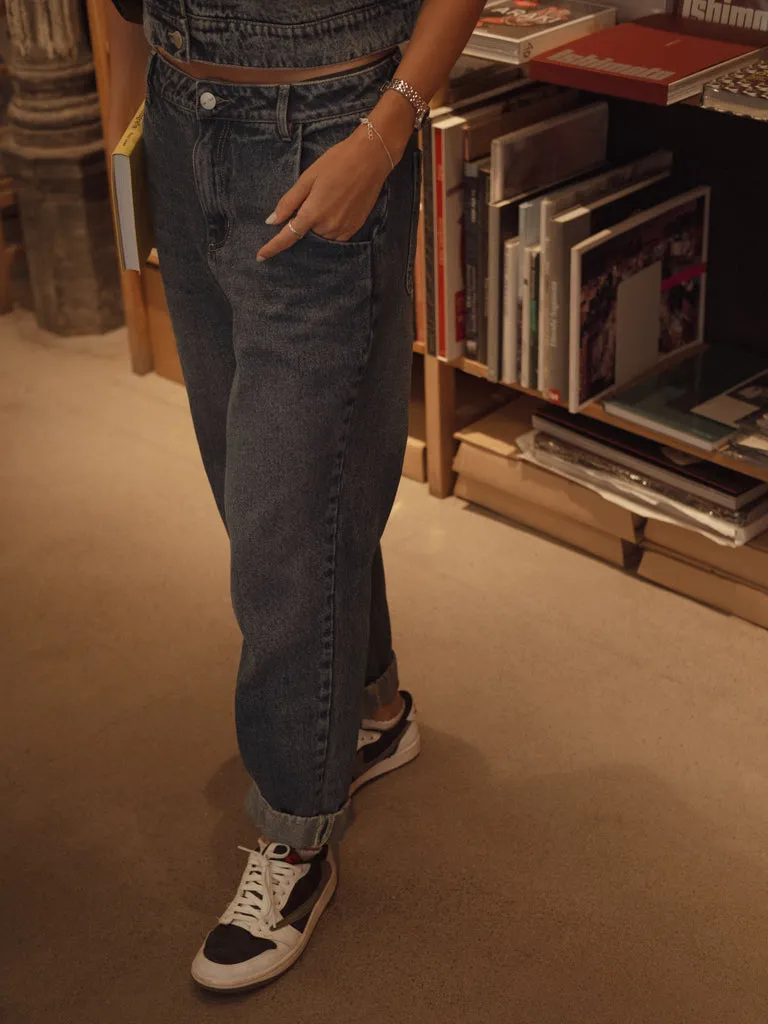 BAGGY RELAXED JEAN  - MEDIUM BLUE