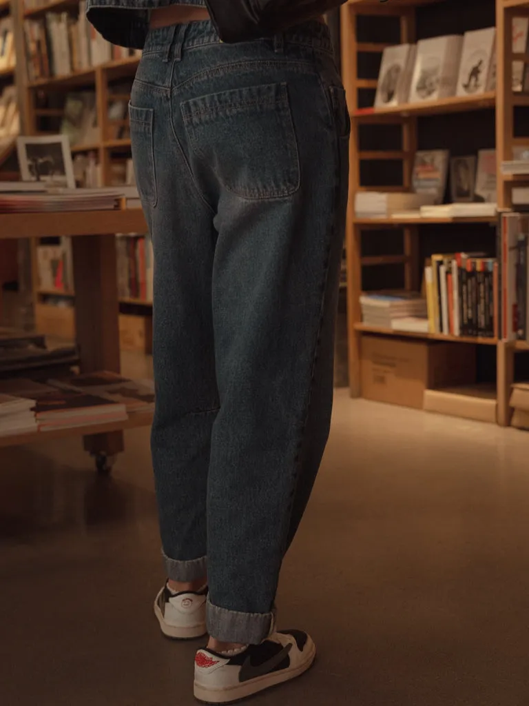 BAGGY RELAXED JEAN  - MEDIUM BLUE