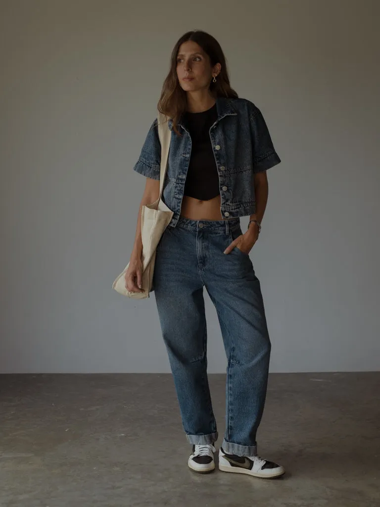 BAGGY RELAXED JEAN  - MEDIUM BLUE