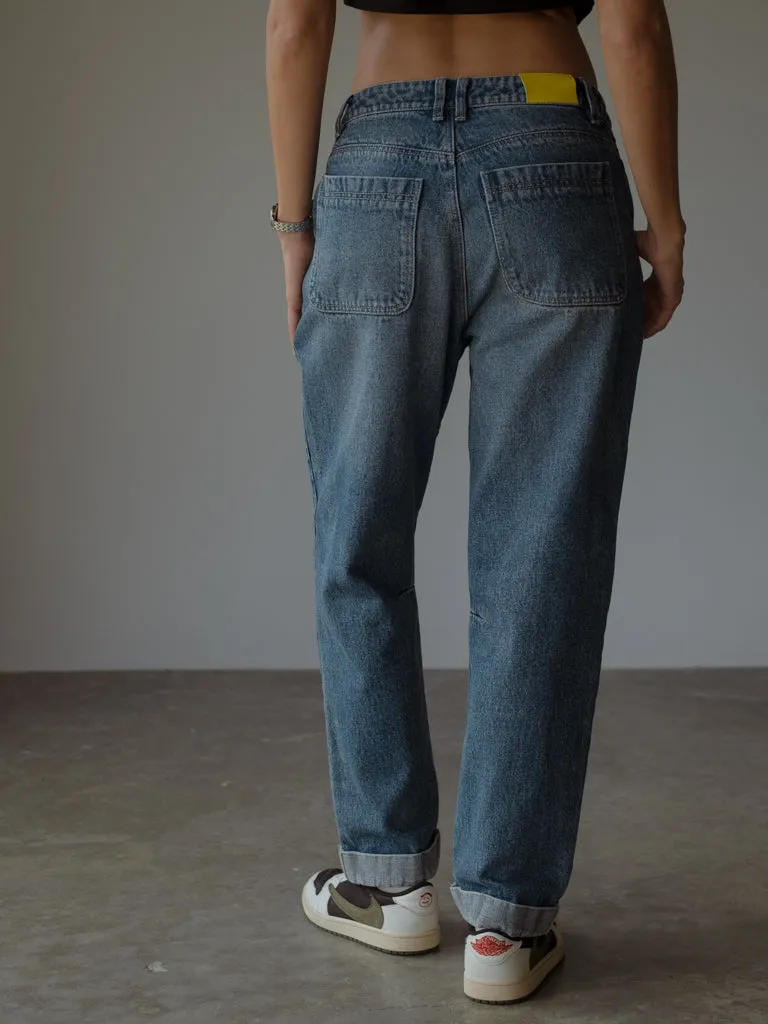 BAGGY RELAXED JEAN  - MEDIUM BLUE