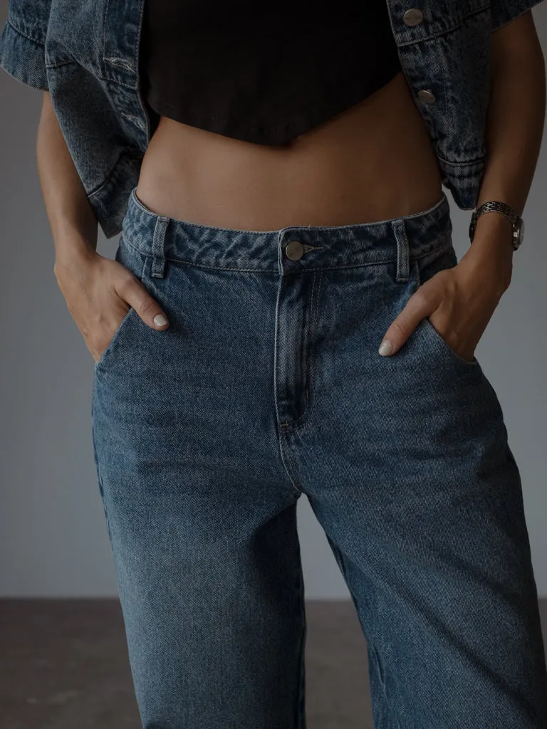 BAGGY RELAXED JEAN  - MEDIUM BLUE