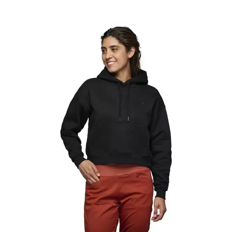 Black Diamond Crop Pull Over Hoody - Women's