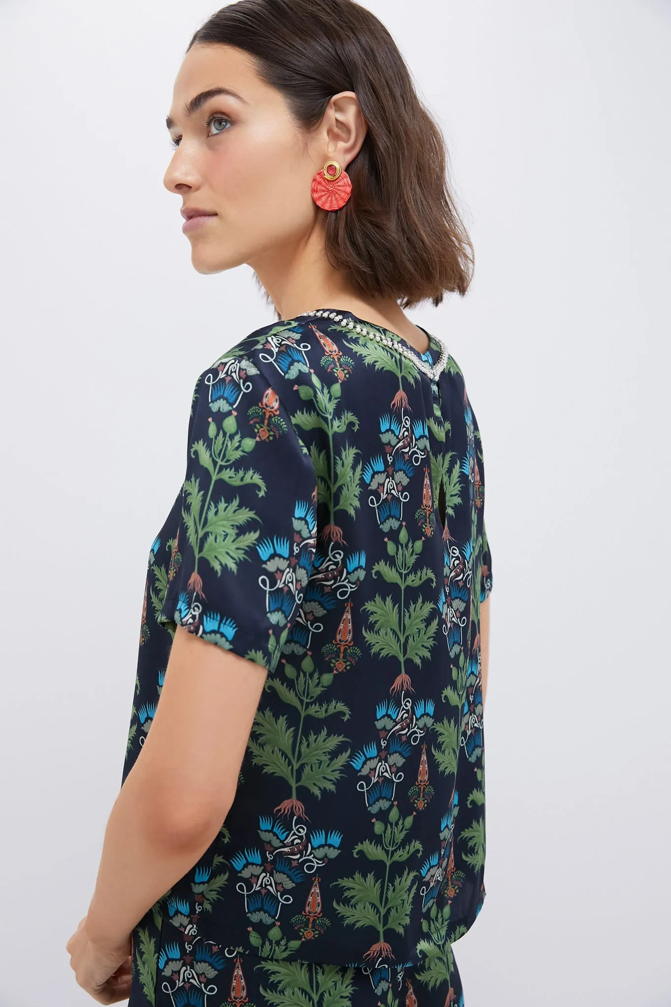 Blue Persian Botanic Gabrielle Top