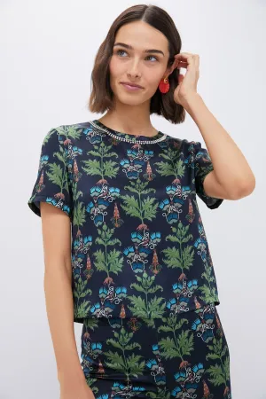 Blue Persian Botanic Gabrielle Top