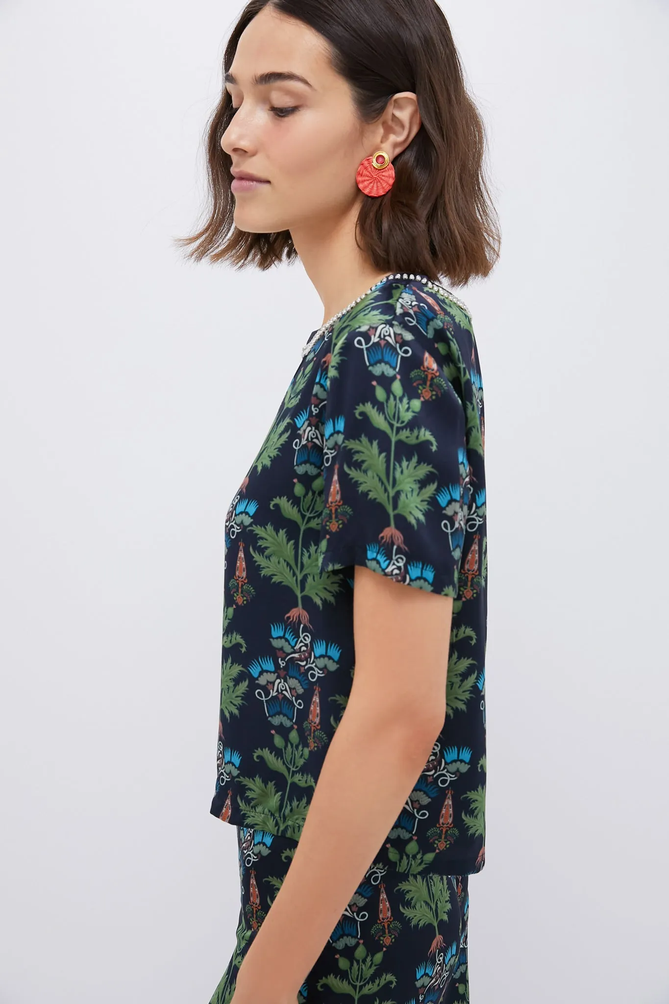 Blue Persian Botanic Gabrielle Top