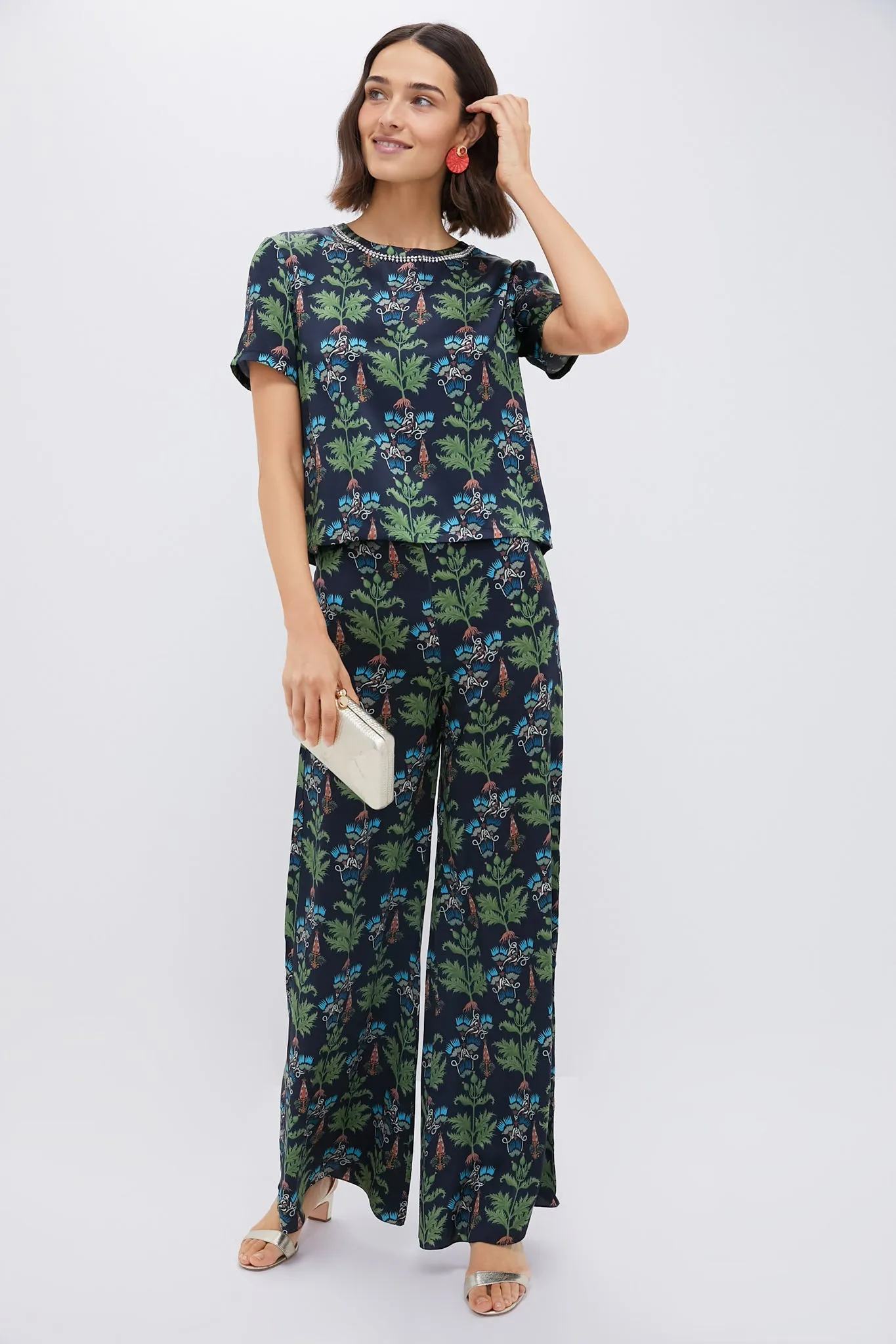 Blue Persian Botanic Gabrielle Top
