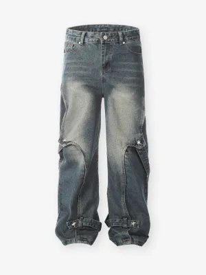 BOUNCE BACK© Original Distressed Heavy Wash Patchwork Jeans