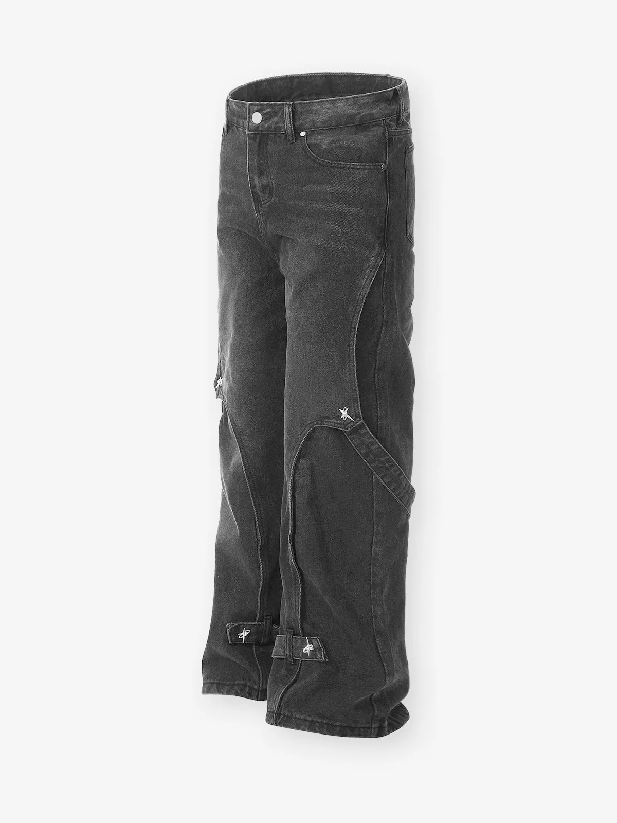 BOUNCE BACK© Original Distressed Heavy Wash Patchwork Jeans