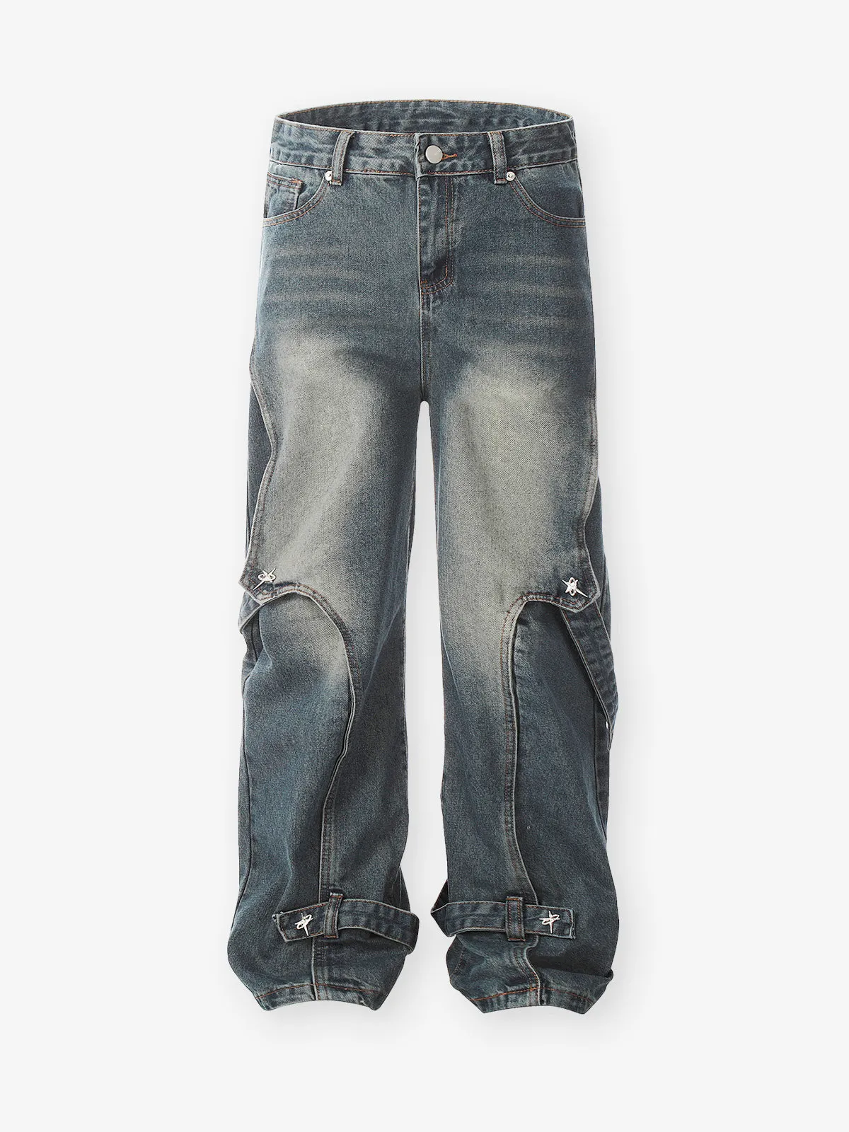 BOUNCE BACK© Original Distressed Heavy Wash Patchwork Jeans