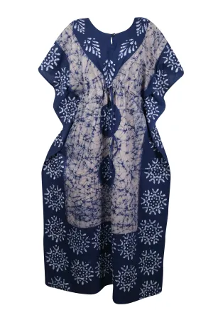 Caftan Maxi Dresses, Boho Chic  Dress, Navy Blue Stylish Kaftan Dress L-3XL