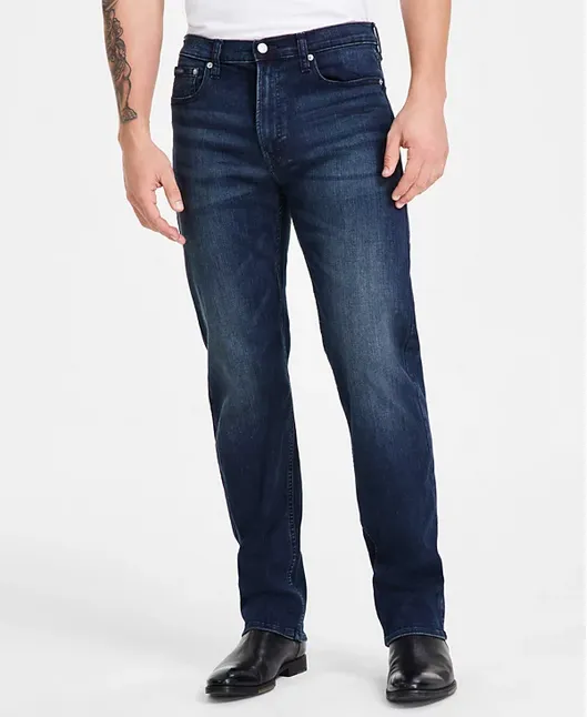 Calvin Klein Men's Standard Straight Fit Stretch Jeans Boston Blue 34 x 30