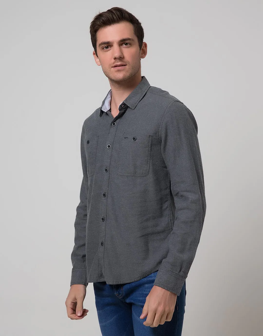 Cardinal Jeans Long Sleeve Men Kemeja