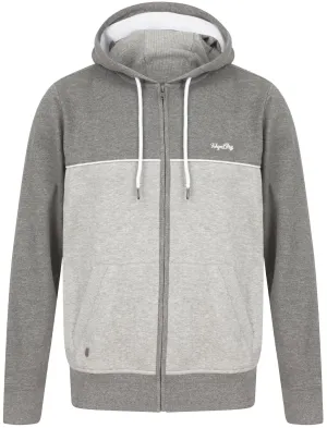 Carpenter Colour Block Zip Through Hoodie In Mid Grey Marl - Tokyo Laundry