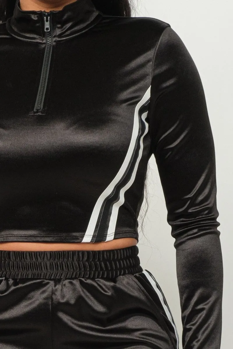 Casual Color Block Two-Piece Pants Set