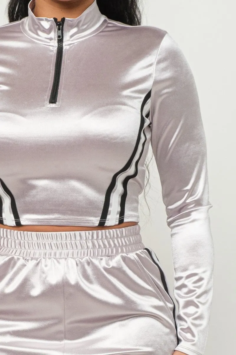 Casual Color Block Two-Piece Pants Set