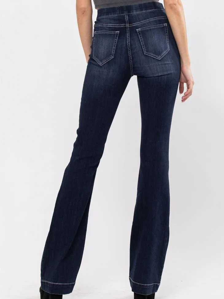 Cello Hi Rise Pull-on Flare Jeans