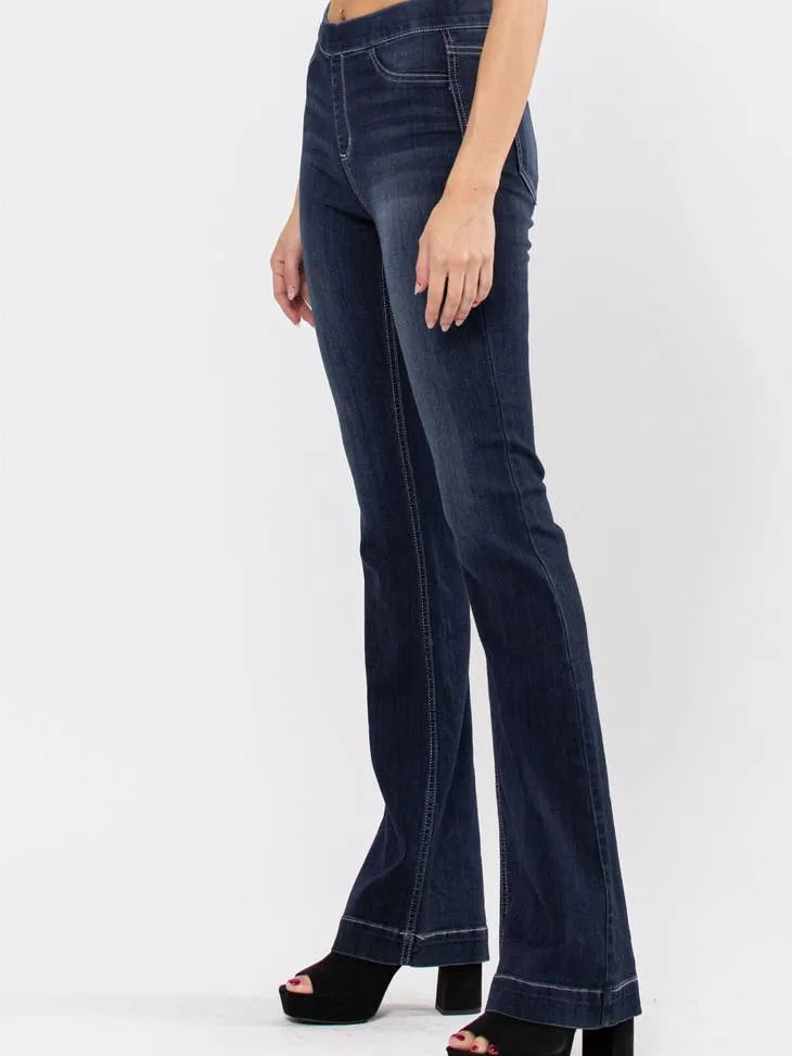 Cello Hi Rise Pull-on Flare Jeans