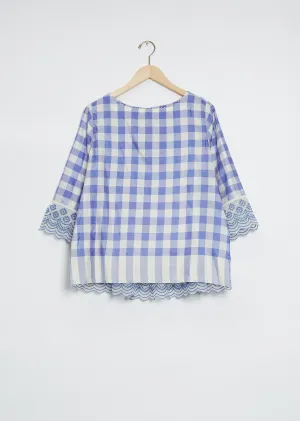 Check and Lace Top