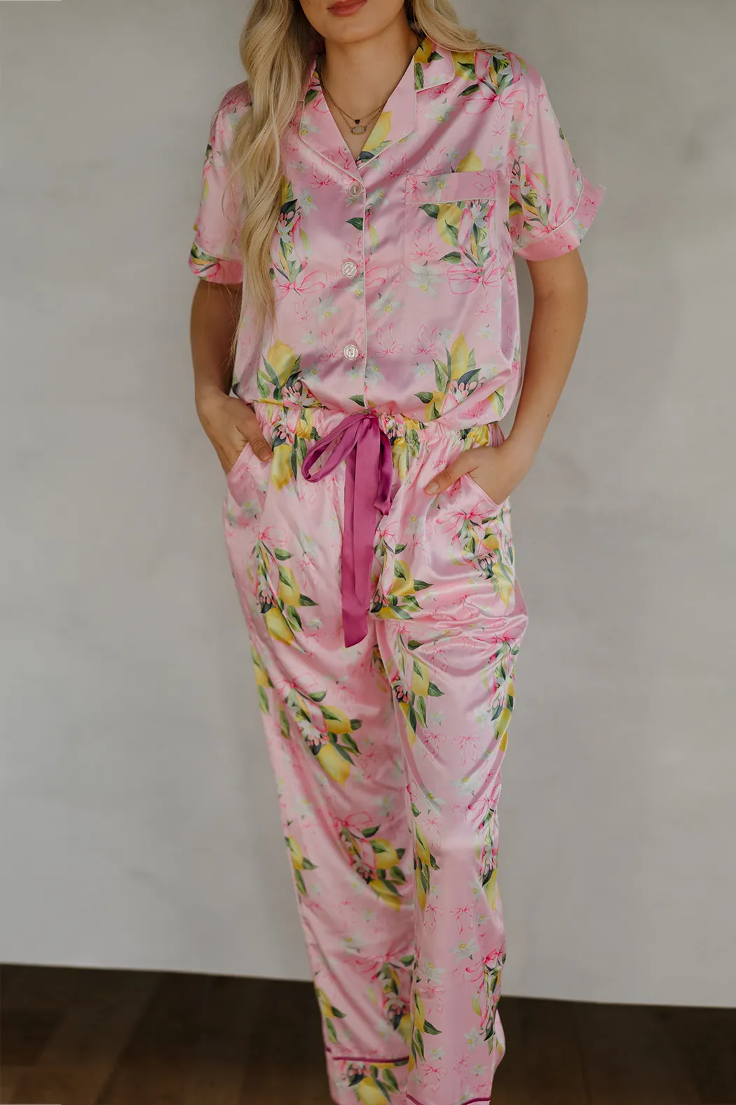 Citrine Coquette Ribbon Pajama Pants Set