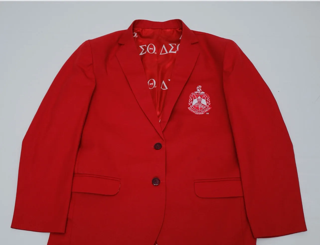 Delta Sigma Theta Gorgeous Blazer with Custom Inside Lining and Custom Gold Buttons