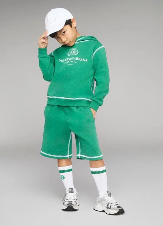 Dolce & Gabbana Boys Logo Hoodie in Green