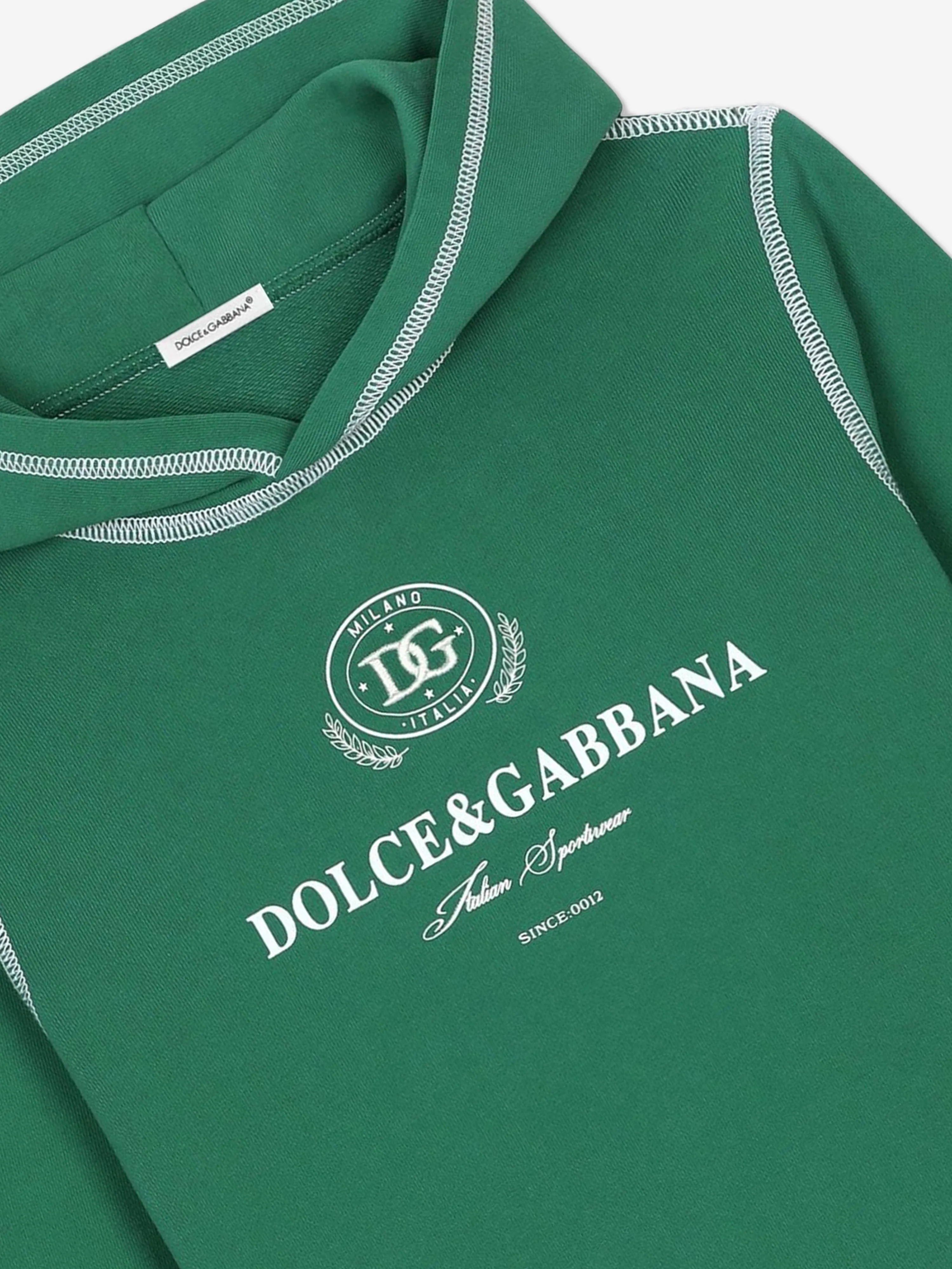 Dolce & Gabbana Boys Logo Hoodie in Green