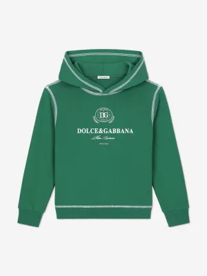 Dolce & Gabbana Boys Logo Hoodie in Green