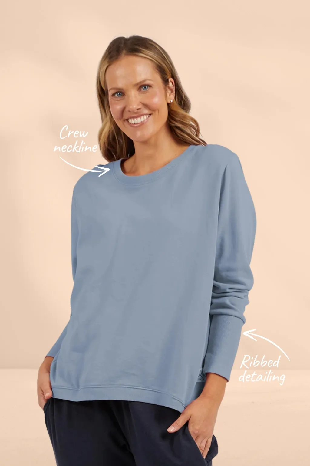 Elm Divine Crew Steel Blue