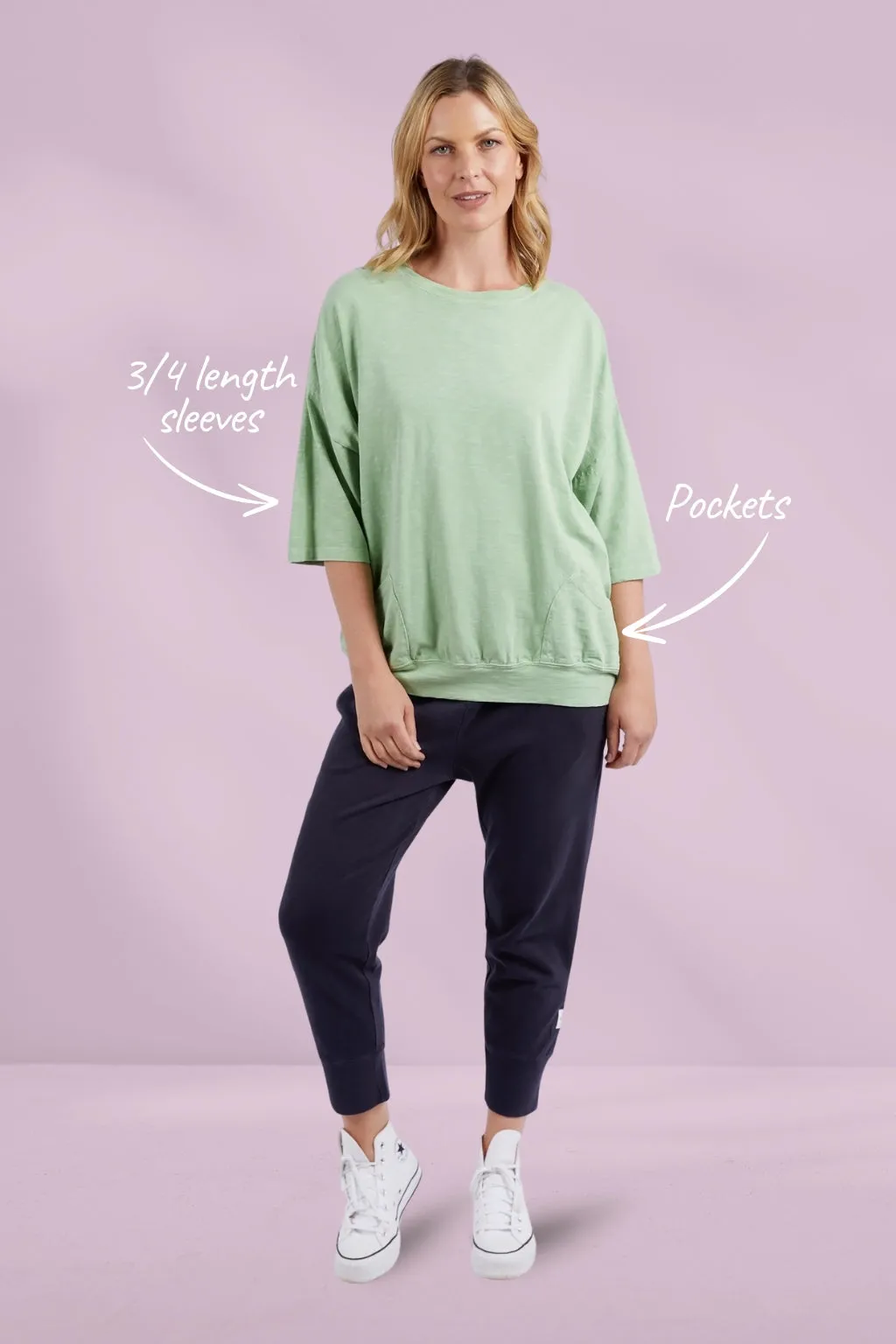 Elm Maizie Sweat Quiet Green