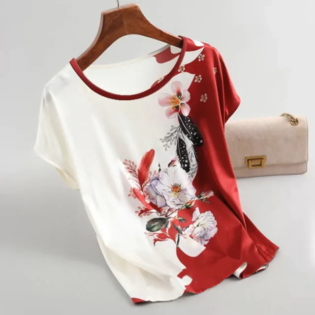 Fashion Vintage Floral Print Blouse Pullover Ladies