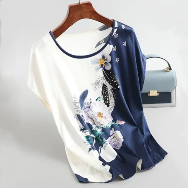 Fashion Vintage Floral Print Blouse Pullover Ladies