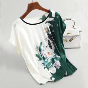 Fashion Vintage Floral Print Blouse Pullover Ladies