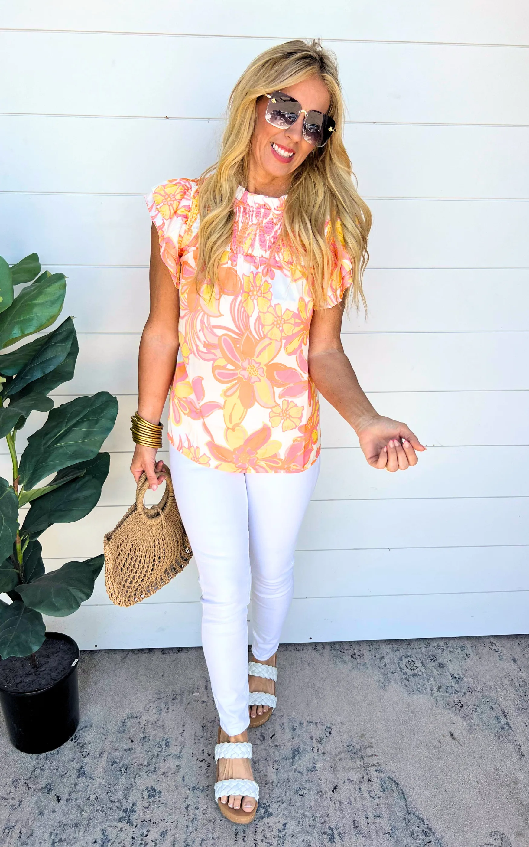 Flower Power Ruffle Short Sleeve Top | FINAL SALE