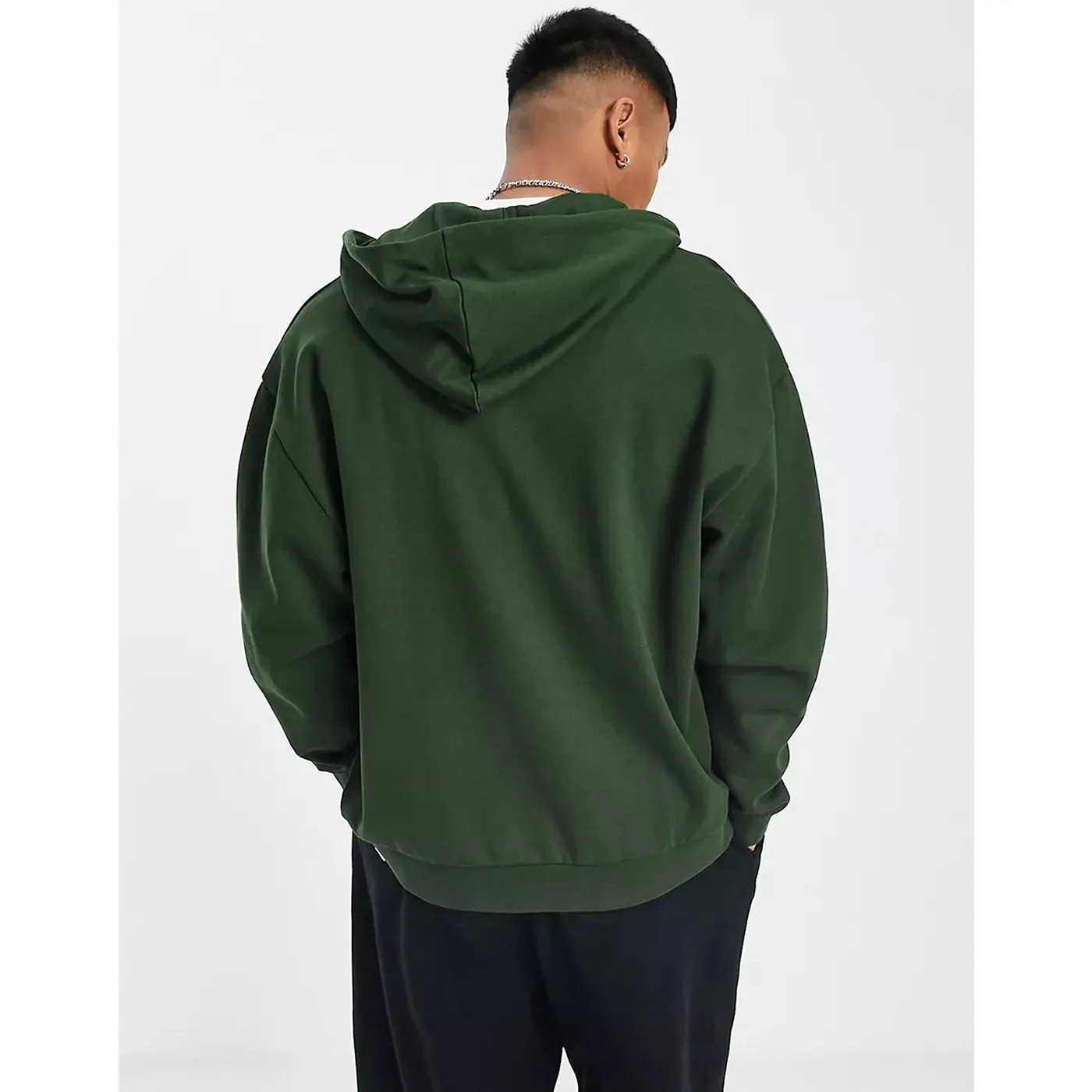 Green Oversized Zipper Hoodie