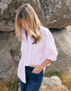 Hayley Classic Shirt - Pale Pink Stripe