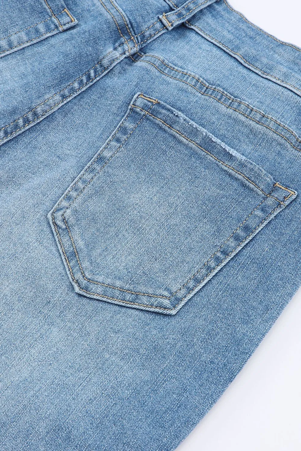 High Waist Button Fly Flare Jeans
