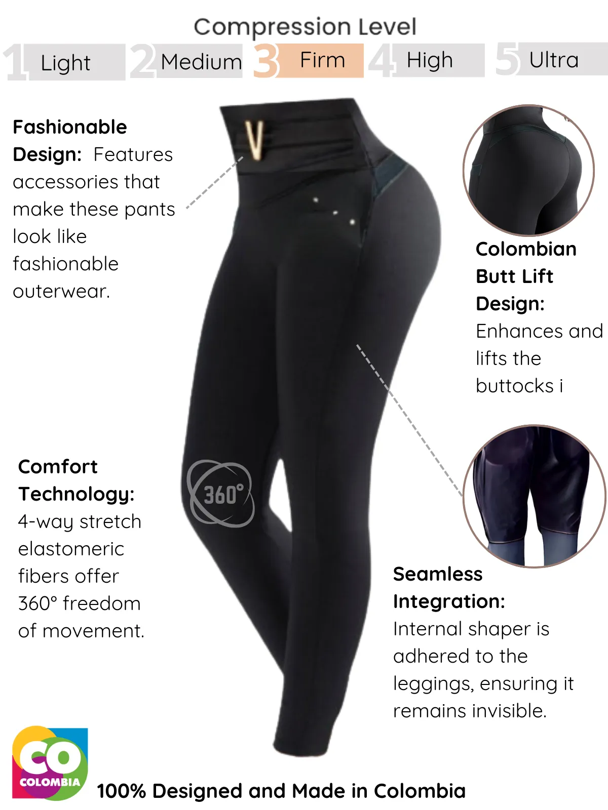 High-Waisted Shapewear Dress Pants with PowerNet and Butt Lift