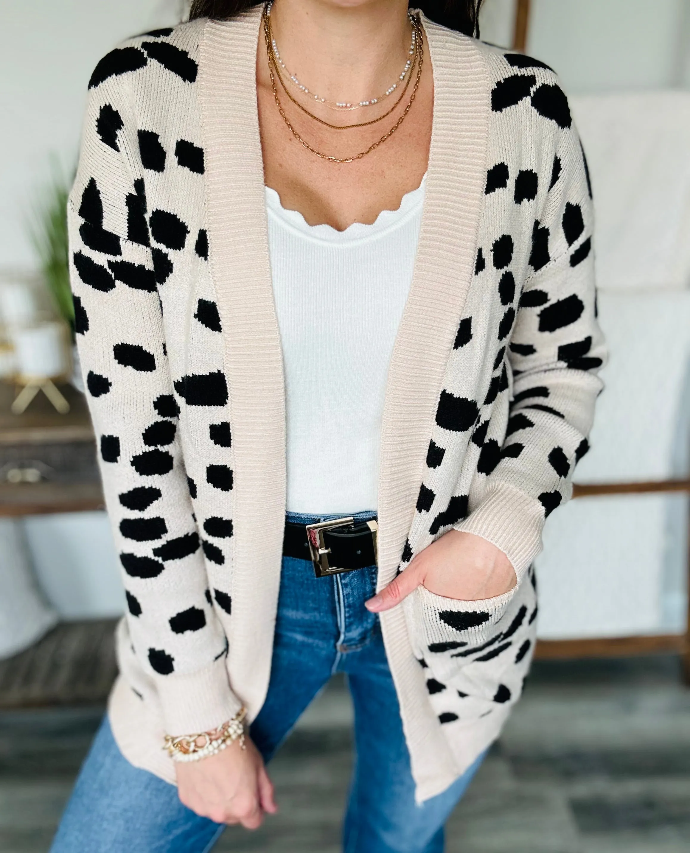 Hits The Spot Open Front Cardigan
