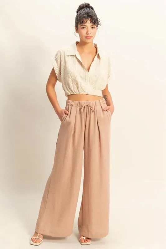 HYFVE Elasticized Waist Wide Leg Pants