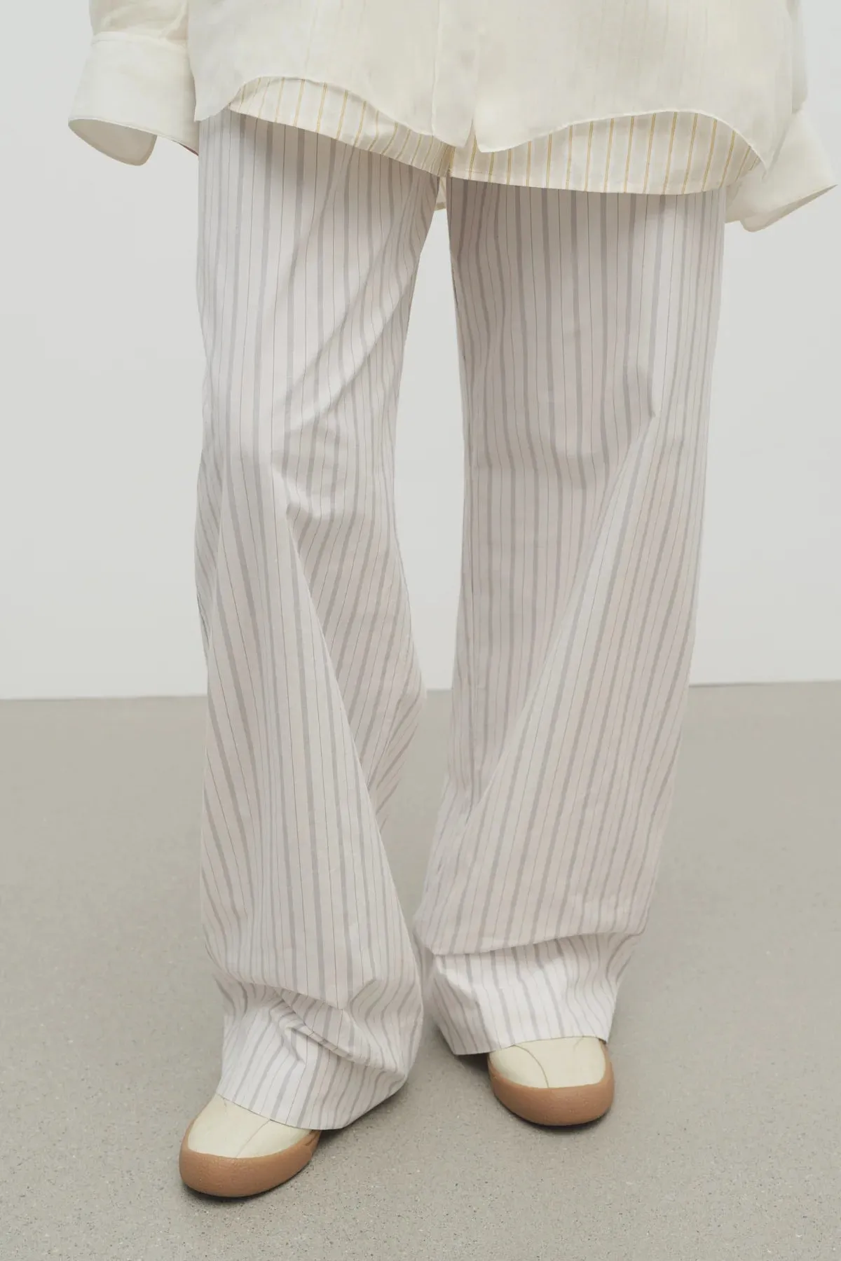 Hypnosta Striped Cotton-Poplin Wide-Leg Pants