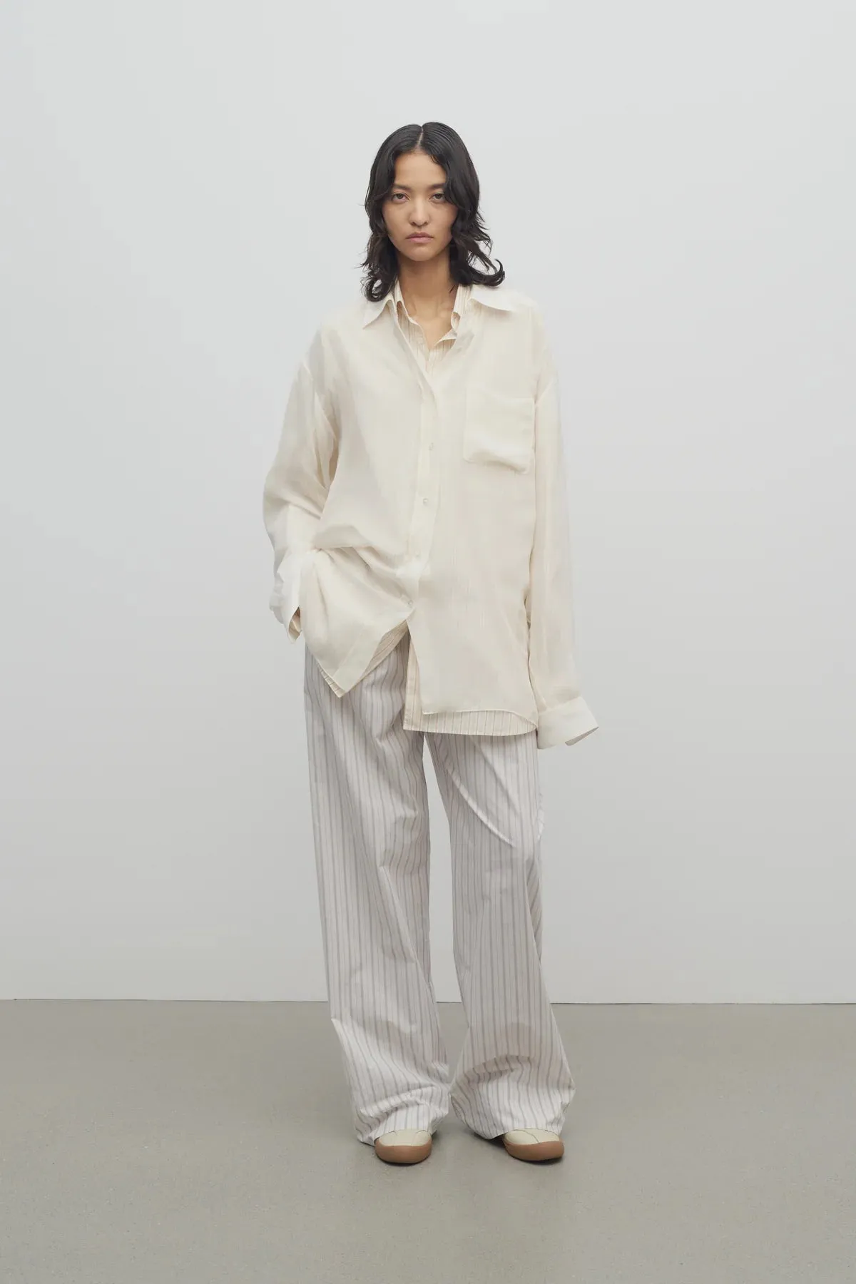 Hypnosta Striped Cotton-Poplin Wide-Leg Pants