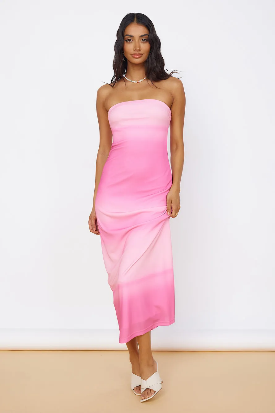 Infinite Light Midi Dress Pink