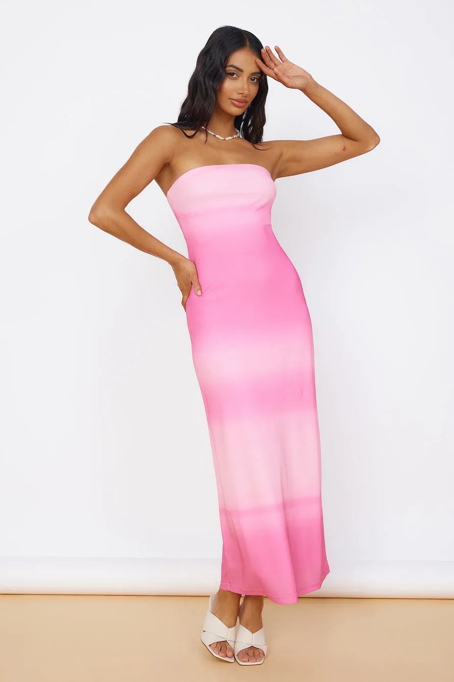 Infinite Light Midi Dress Pink